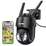 Codnida 5MP Überwachungskamera Aussen WLAN,2,4/5Ghz WiFi Kamera Outdoor mit Bewegungsmelder,Automatische Verfolgung,24/7 Aufnahme,Farbige Nachtsicht,IP66, 2-Wege-Audio,Schwarz(Alexa-Unterstützung)