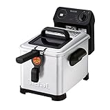 Tefal FR5160 Filtra Pro Elektrische Fritteuse | 4 L Öl-Kapazität | Auffangsieb für reineres Öl | spülmaschinenfeste Teile | Sichtfenster | einstellbare Temperaturkontrolle | Schwarz/Edelstahl