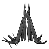 Leatherman Wave+ Multi-Tool - 18-in-1 Hochleistungs-Edelstahlwerkzeug mit Klingen, Zangen und Drahtschneidern - Camping Zubehör - Schwarz, mit Molle Holster