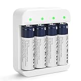 Wiederaufladbare Lithium-Ionen-AA-Batterien, 4 Pack AA 1,5V 3600mWh mit hoher Kapazität, Doppel-A-Batterien mit 2 Stunden Schnellladung, wiederaufladbare AA-Batterien für Blinkkamera, Xbox, Spielzeug