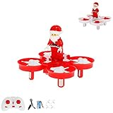 RC-ferngesteuerte 4 Kanal-Mini-Drohne, Quadcopter mit Musik, 3D-Flip, Rückholfunktion, Headless-Mode, Spielzeug UFO-Drone mit wunderschöner LED und Baustein-Figur, Quadrocopter f. Kinder u. Erwachsene
