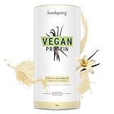 foodspring Vegan Protein Pulver Vanille – 21g Protein je Shake zum Muskelaufbau, B12, B6, Folsäure, Biotin, Kalzium & Zink, Sojafrei, Glutenfrei - 750g