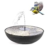 matches21 HOME & HOBBY Solar-Brunnen Set für draußen - Tiefe 45 cm Schale schwarz als Garten-Brunnen Spring-Brunnen