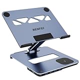 BENFEI Aluminium Laptop Ständer mit USB C 6in1 Dockingstation,15W Mag-Safe Ladegerät Magnetisches, USB 3.0 KVM Switch, HDMI 4K@60Hz, 4*USB3.0, 100W PD für MacBook Pro/Air iPad Pro XPS Thinkpad