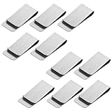 Lusofie 10 Stück Edelstahl Geldklammer Herren Money Clip Silber Geld Clips Geldklammern Geldschein Klammer Karten Halter Für Männer Frauen Bargeld Rechnungen Karten Dokumente Banknote Visitenkarte