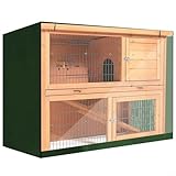 GLFLOW Abdeckung für Kaninchenstall, feuchtigkeitsbeständig, 122 x 50 x 105 cm, staubdicht, für Kaninchen, Meerschweinchen, Haustierstallabdeckungen (grün)