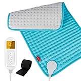 Comfytemp 9 Temperaturstufen Electriches Heizkissen mit 1-9h Abschaltautomatik,31 x 61cm Wärmekissen mit 2 Klettband,Tragbar Wärme für Rücken Schulter Bein Arm,Waschbare Heizdecke mit 2,7 m Kabel