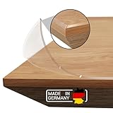 Domar - Tischfolie transparent 2mm nach maß - Made in Germany I Glasklare Tischdecke transparent mit abgeschrägter Kante I Zuverlässiger Tischschutz transparent für optimalen Schutz (80x120cm)