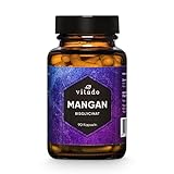 Mangan hochdosiert - 5mg als Mangan Bisglycinat - 90 Kapseln im Glas - Laborgeprüft - Vegan