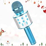 LDERFIV Mikrofon Kinder, 5 in 1 Bluetooth Mikrofon Karaoke, Ab 5 6 7 8 9 10 11 12 Kind Geburtstag Geschenke