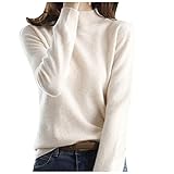 Einfarbiger Kaschmir-Pullover für Damen, Rollkragenpullover, Übergröße, Damen-Pullover, Herbst, Winter, langärmelig, Thermo, einfarbig, weich, warm, bequem, Strickpullover, dick, locker, lässiger