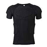 Protektoren Shirt, Herren Sport Kompression Upper Body Protective Protektorenjacken Sportausrüstung Schutz Bekleidung für Snowboards, Skate und Ski (M)