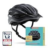 Alphatrail Fahrradhelm Ben - Sicher, Komfortabel & Leicht - Größe 55-61cm Schwarz - Allround, MTB, Trekking, City & E-Bike - Atmungsaktiver Fahrrad Helm Damen & Herren mit Insektenschutz, Kinnpolster