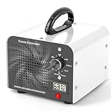 Ozongenerator, 40000mg/h Ozongerät mit Temperatur- und Luftfeuchtigkeitsanzeige, O3 Ozon Luftreiniger mit 120 Min Timer bis zu 300㎡, für Auto, Wohnung, Raum, Haustiergerüche und Küchengerüche, Schwarz