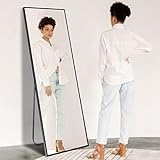 KARDELIA HOME® Spiegel - 150x50cm in Schwarz Matt - erhellender 3 in 1 Ganzkörperspiegel - praktisch geeignet als Standspiegel oder Wandspiegel