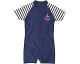 Playshoes UV-Schutz Einteiler Unisex Kinder Badeanzug Schwimmanzug Badebekleidung, Maritim, 86/92