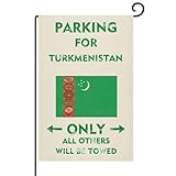 Parkplatz nur für Turkmenistan, alle anderen werden abgeschleppt, Gartenflagge, doppelseitig, außen, Sackleinen, Weltstaatskarte, Flagge, Hofflaggen, Außenhof, Party, Dekoration, Landhaus