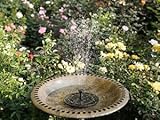 AISITIN Vogeltränke mit 3,5W Solar Springbrunnen, Futterplatz, Garten, Balkon Dekoration, Vogelbecken Vogel Futterstelle Tränke Bad für Balkon Terrasse Gartendeko Vogelbecken Bronzen Kunststoff Grün