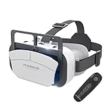 AISHE Newest VR Brille mit Bluetooth Fernbedienung, 3D VR Brille Erleben Sie Spiele und 360 Grad Filme in 3D mit weicher & VR Brille Smartphone Augenschutz VR Headset für Phone Android 4.5~7.3 inch