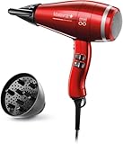 Valera Swiss Power4ever eQ professioneller Ionen-Haartrockner, langlebig und leistungsstark, digitaler Motor, Sanify Luftreinigung, intelligente Luftstrom-Diagnose, 2400 Watt, Farbe Rot