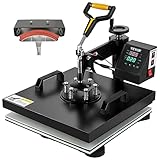 VEVOR Transferpresse 38 x 38 cm, Wärmepresse 220 V, Transferpresse 1200 W, Textilpresse 14 x 7,6 cm, Hemdenpresse Max. 250 °C, Sublimationspresse, Hobby T-Shirt Presse