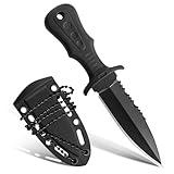 Celiodd Neck Knife Messer Outdoor 121mm Tragbar Neckknife Mini Messer Kette Gürtelmesser Edelstahl mit Gezackt mit Kunststoffscheide und Kugelkette für den Einsatz im Freien Selbstverteidigung