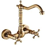 Küchenarmatur, Spültischarmatur, Wasserfall-Design, Badezimmer-Wasserhahn, Wandmontage, heißes und kaltes Wasser, ideal für Küche, Bad und Waschraum, stilvolle Waschtischarmatur