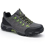 SHULOOK Wanderschuhe Herren Wasserdicht Leichte Outdoor Trekkingschuhe Knöchel Bergschuhe rutschfeste Schuhe Herren Sneaker Ultralight Sportschuhe für Camping, Wandern (Grau Grün, Numeric_44)