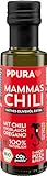 PPURA Bio Natives Olivenöl Extra Mammas Chili | Italienisches Oliven Öl mit Chili, Knoblauch & Oregano | 100% Natürlich, Ohne Zusatzstoffe und Aromen | Kaltgepresst & Lichtgeschützt | 100ml
