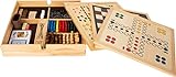 Small Foot Spielesammlung, mit 20 klassischen Gesellschaftsspielen in massiver Holzkiste, ab sechs Jahren, Art. 11753, 36x36x7 cm