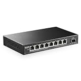 MokerLink 8 Port 2.5G Manged Ethernet Switch with 10G SFP, 8 x 2.5G Base-T Ports Compatible with 10/100/1000Mbps, Metal Web Managed Fanless Network Switch