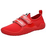 ZHENSI Kreuzhebe-Schuhe, Kniebeugen-Gewichtheber-Schuhe Barfuß-Indoor-Crosstrainer-Fitness-Sneaker Für Männer Frauen,Rot,38 EU