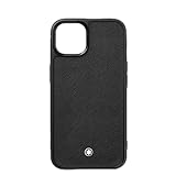 Montblanc Sartorial Hard Phone Case für das Apple iPhone 13 aus Leder in der Farbe Schwarz, Maße: 15cm x 7,5cm x 1,2cm, 129846