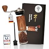 Nuvioo Kaffeemühle Manuell Holz mit stufenlos einstellbarem Keramikmahlwerk -8 Mahlgrade- Praktisch verstaubar Coffee Grinder für jede Art von Kaffee Espresso Handkaffeemühle für Outdoor und Camping