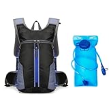 Rucksack-Set, leicht, atmungsaktiv, für Mountainbike, Laufen, Wandern, Befestigungsgurte, Schwarz und Blau