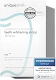 Uniquesmile Zahnaufhellung Whitening Strips - Bleaching Zähne - frei von Peroxid - Zahnaufhellung innovative Formel mit natürlichen Inhaltsstoffen (Sparset 40 Stück)