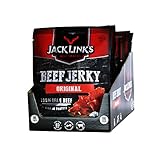 Jack Link's Beef Jerky Original - 12er Pack (12 x 70g) - Hochwertiger Fleischsnack - Leicht Rauchiges Aroma - High Protein-Snack - Perfekt für Unterwegs, im Büro oder beim Sport