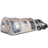 Skandika Busvorzelt Esbjerg Travel 4 Protect | Freistehend, für 2 oder 4 Personen, eingenähter Zeltboden, Stehhöhe 2,1m, 1-2 Schlafkabinen, 5000 mm Wassersäule, wasserfest, Tunnelzelt für Bus, Van