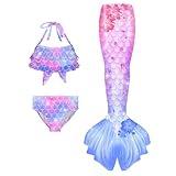 Marmaid Schwanz zum Schwimmen Swimming Tail Swimsuit Swimwear Bikini Set Badeanzug Mit Schwanzflosse Für Mädchen