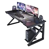 Moderner Gaming-Schreibtisch – Stabiler K-förmiger Computer-Arbeitsplatz für Schlafzimmer & Zuhause – Stilvoller Schreibtisch mit Fädellöchern – 80 cm Gaming-Tisch für Gamer