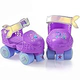 Verstellbare Rollschuhe für Kinder, Mädchen, Jungen, einfaches Training, Quad mit 4 Rädern, für Anfänger, Kleinkinder 2–4