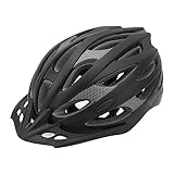 Fahrradhelm, Mountainbike-Helm, Rennradhelm, 56–63 cm Kopfumfang, Leicht, Belüftet, Wärmeableitung, Einteiliges Design, Fahrradhelm für Mountainbike, Rennrad (Black)