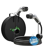 Youwoauto Typ 2 Ladekabel 16A/7.4 kW/1-Phasig/5 Meter Elektroauto Ladekabel Typ 2 auf Typ 2 EV Ladekabel für E Auto EV/PHEV Modus 3 Ladekabel Auto Kompatibel mit Allen Typ 2/CCS2 Modellen(Weiß)