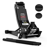 Wagenheber 3T Hydraulisch – Ultra Flach 75mm Quicklift Doppelzylinder – Tragkraft bis 3 Tonnen – Rangierwagenheber Hebebühne Auto Car Jackers – Für PKW SUV Werkstatt Motorsport – Schwarz