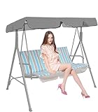 Hollywoodschaukel Dachbezug Ersatzbezug für 2- und 3-Sitzer-Schaukeldach, wasserdicht, UV-beständig, Ersatzbezug für Veranda, Terrasse, Garten, Hängematte, Grün, 164 x 114 x 15 cm