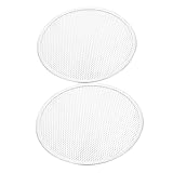 Cabilock 2 Stück Runde Aluminium-pizzasieb-antihaft-backform Mit Nahtlosen Kanten Für Backofen Und Heißluftfritteuse, Pizza-zubereitungszubehör, Silber, 22,9 Cm, 25,4 Cm
