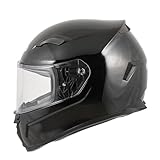 MTR S-6 Evo Integralhelm, Motorradhelm ECE 22.06 Zertifiziert - Maximale Verkehrssicherheit, Robuster & Leiser Motorrad Helm, Kinn & Kopf Belüftung, Ratschenverschluss, Klares Visier, Schwarz, S