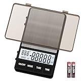 UNIWEIGH Kaffeewaage 1000g/0,1g, Espresso Waage mit Timer, Digitale küchenwaage,Barista kaffee waage,Coffee Scale mit LCD-Display (inkl. Batterien)