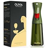 FLAIROSOL OLIVIA 200ml Glas-Ölsprüher - Kontinuierliche Ölsprühtechnik mit Portionskontrolle - Vielseitiger Ölzerstäuber zum Kochen, Salat, Grillen, Backen und für weitere Szenarien (Grün)