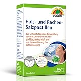 SUNLIFE Hals- und Rachen Salztabletten 1 x 36 Stück - Schleimlöser Hals & Rachen - Halspastillen gegen Husten & Heiserkeit - Halsschmerzen Lutschtabletten - Lutschpastillen mit Menthol-Geschmack